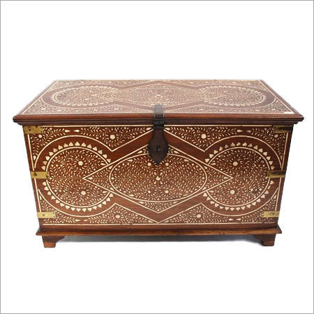 Bone Inlay Colonial Storage Trunk
